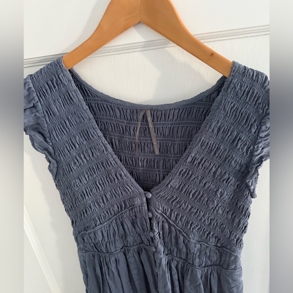 Anthropologie Slate Blue Peregrine Dress Size Small - Picture 7 of 9